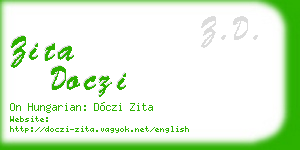 zita doczi business card